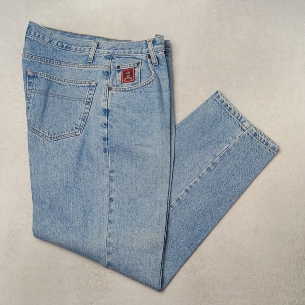 Cinch Jeans Mens 35x32 Blue Straight Relaxed Light Wash 5-Pocket Western Rodeo